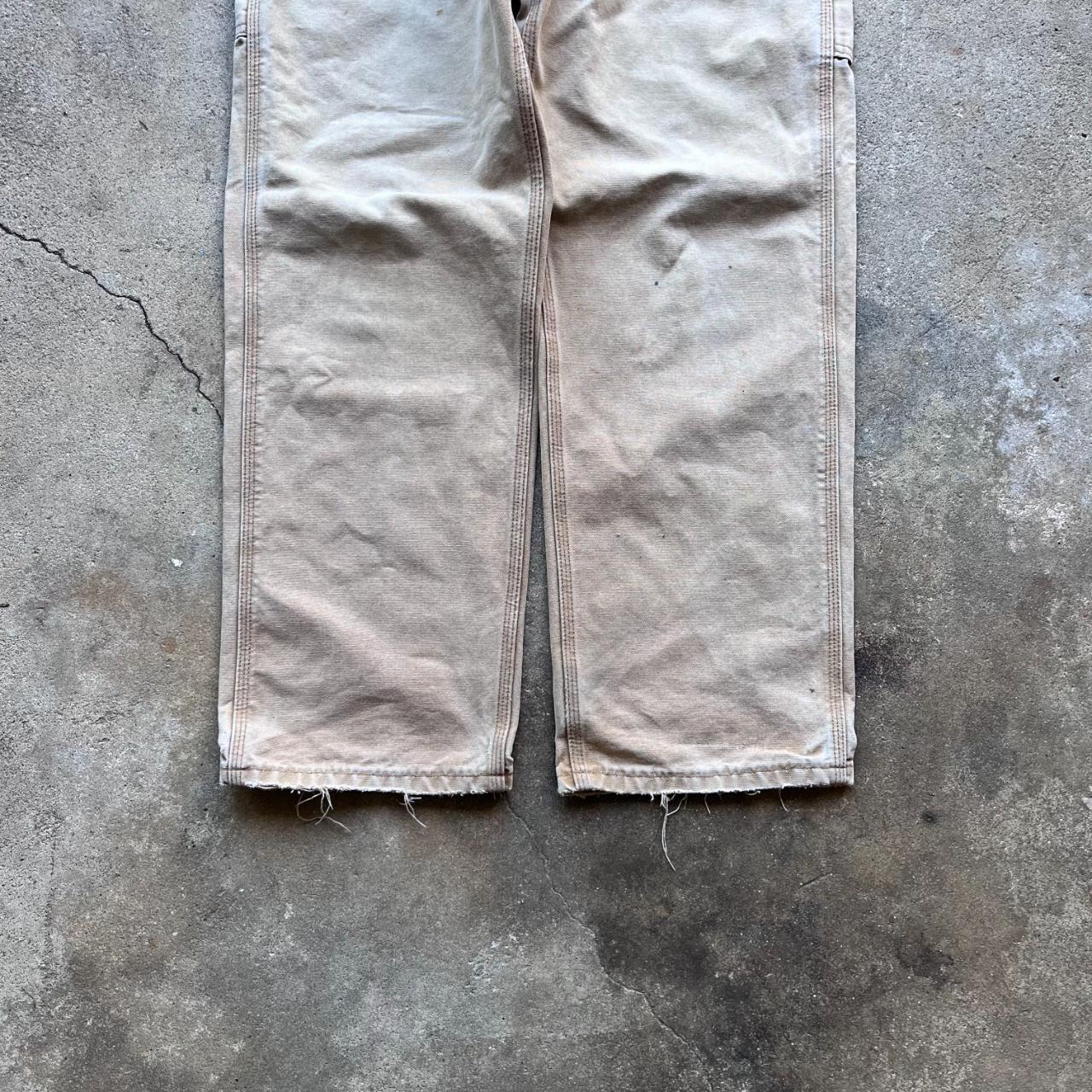 Carhartt Iconic Tan Carpenter Pants w/ Rip in Crotch [34 x 32]