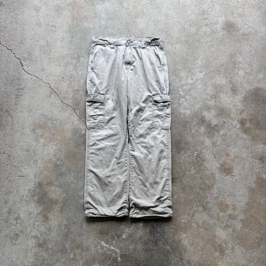 Wrangler Beige Cargo Pants with Plaid Lined Interior [30 x 30]