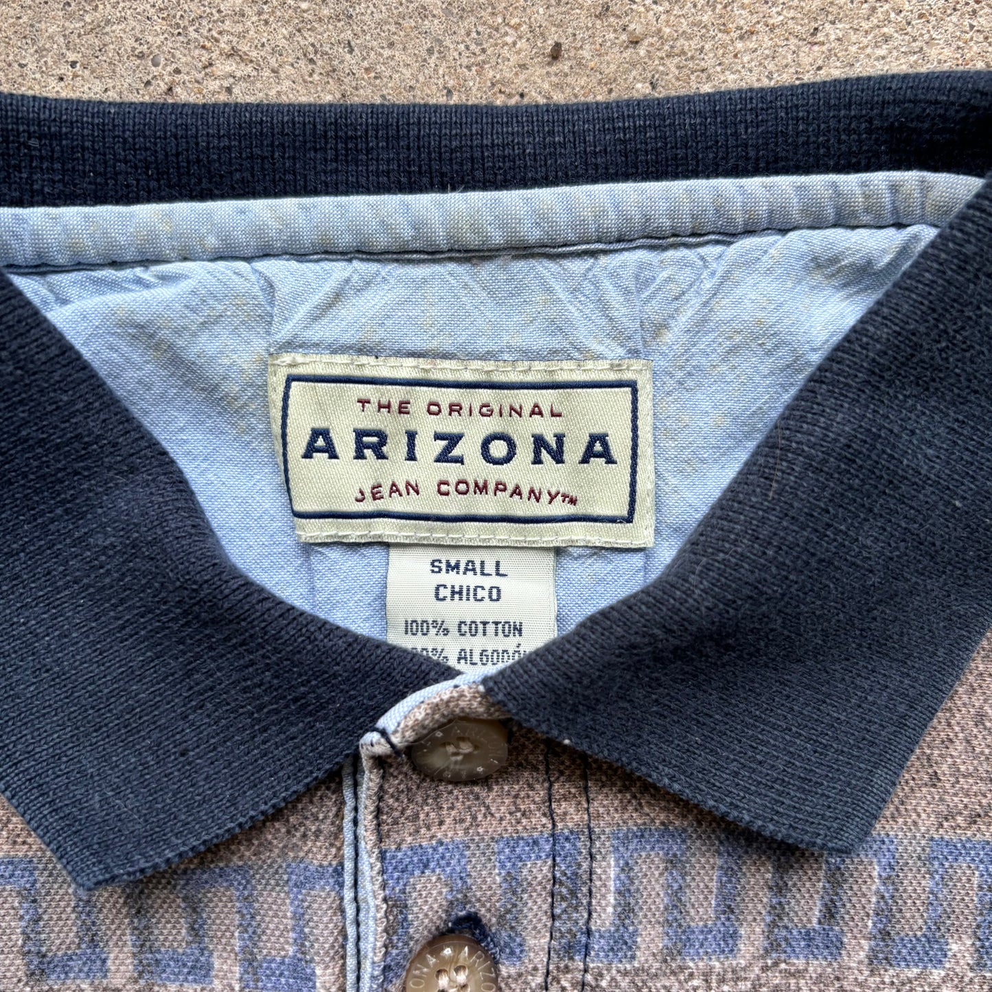Arizona Jean Company Beige/Blue Polo [Small]