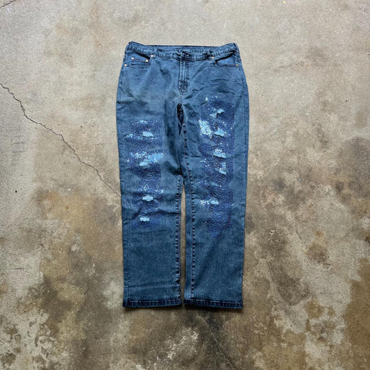 Diane Gilman Stretchy Jeans with Shiny Detailing [16W]